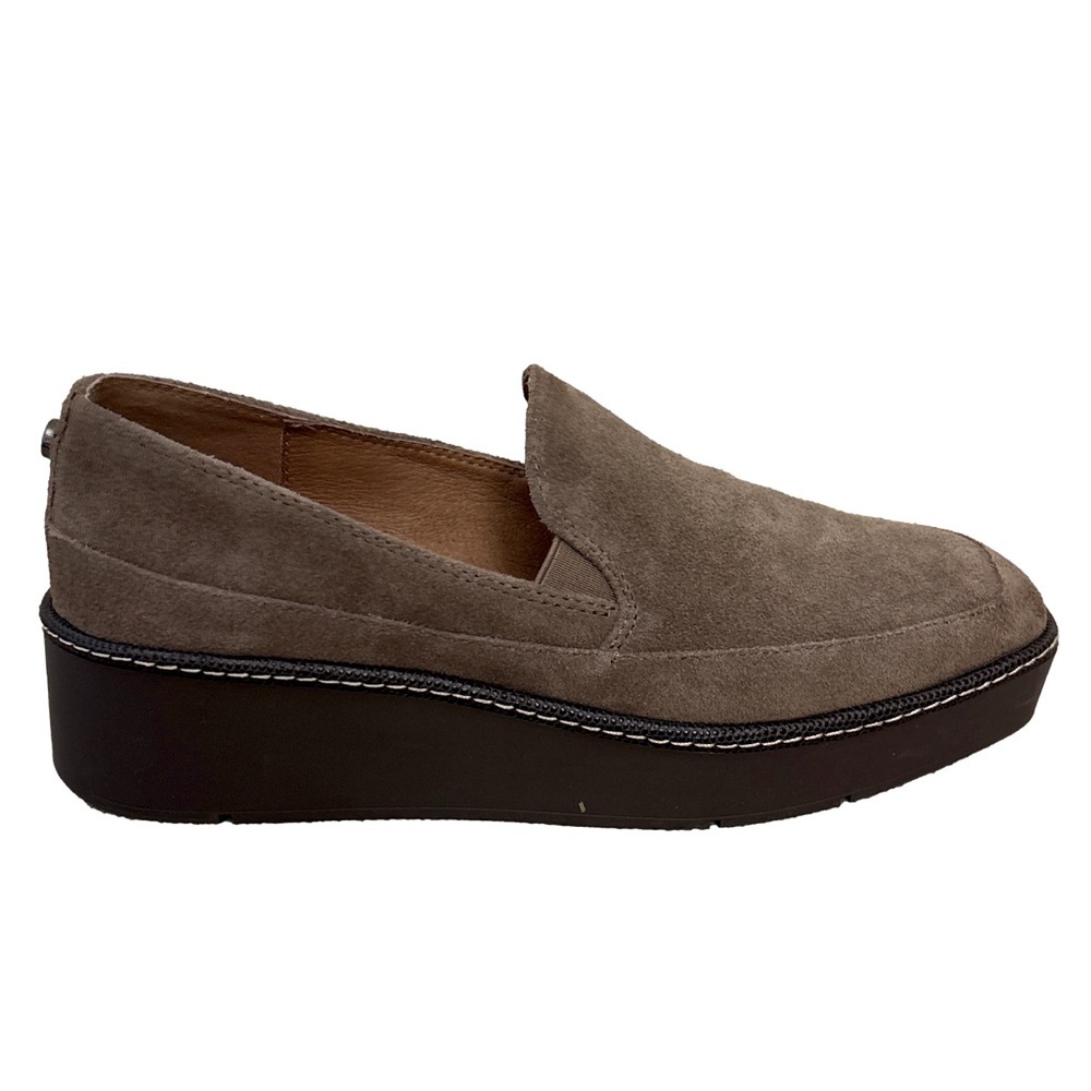 Donald Pliner Wallis Tan Biscotti Suede Platform Slip On Loafers Women’s Size 9 - Picture 5 of 14